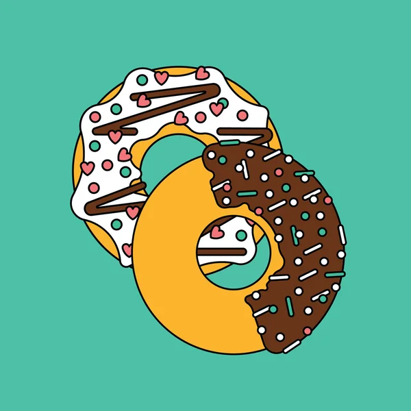 Doce donuts dois —  Vetores de Stock