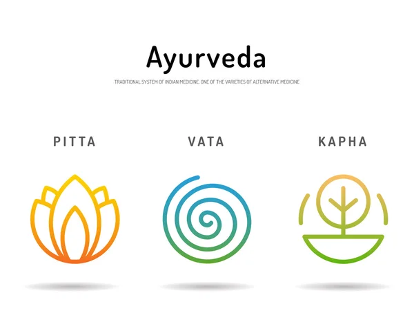 Ayurveda body types 03 — Stock Vector