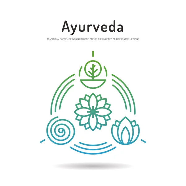 Ayurveda set icon 02 — Stock Vector
