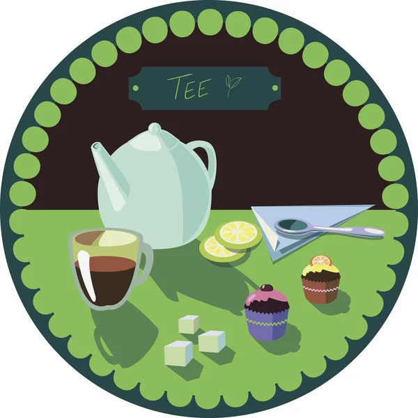 çay ve kek ile renk resmi