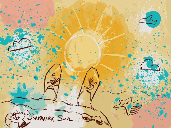 Renkli resmi güneş ve sprey