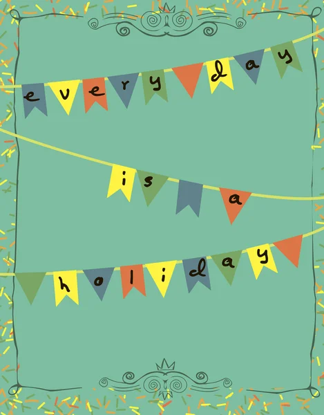 Bayraklar ve komik sloganı ile kartı