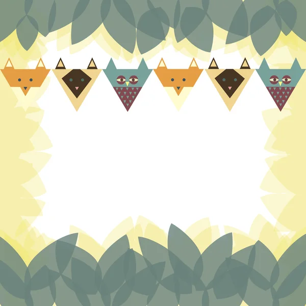 kartı, stilize tilki, baykuş, kedi