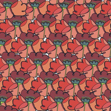 stilize haşhaş ile desen