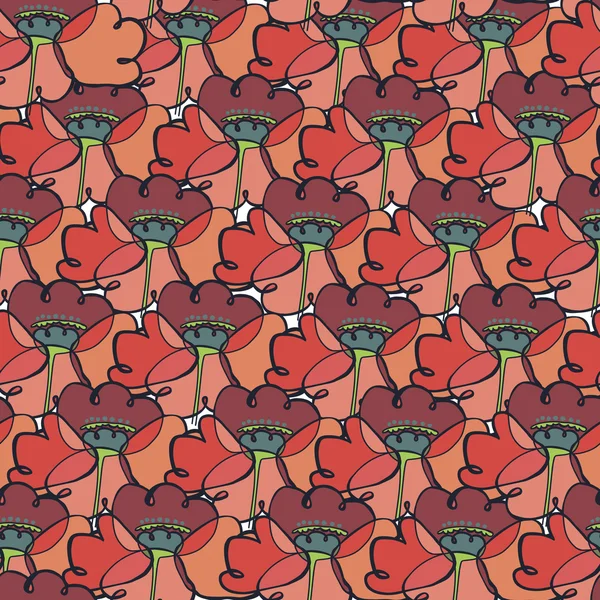 stilize haşhaş ile desen