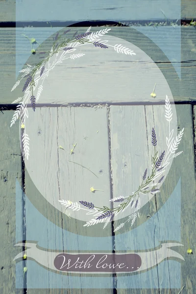 Lavanta ve ahşap zemin ile kart