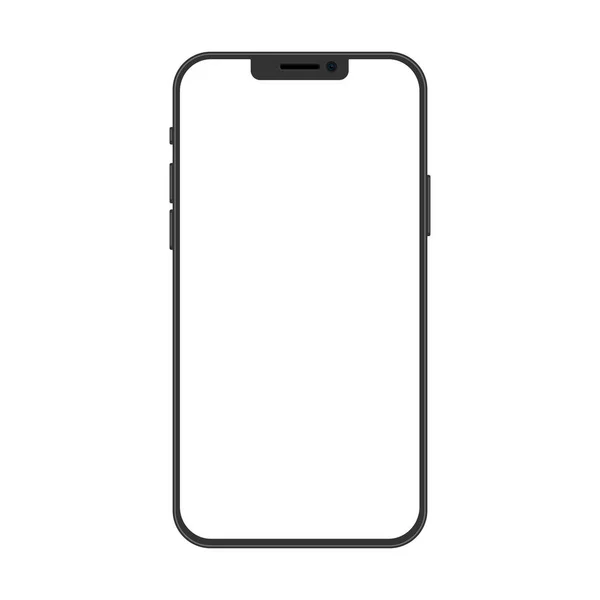 Modelo Realista Smartphone Con Pantalla Transparente Vista Frontal Del Dispositivo — Vector de stock