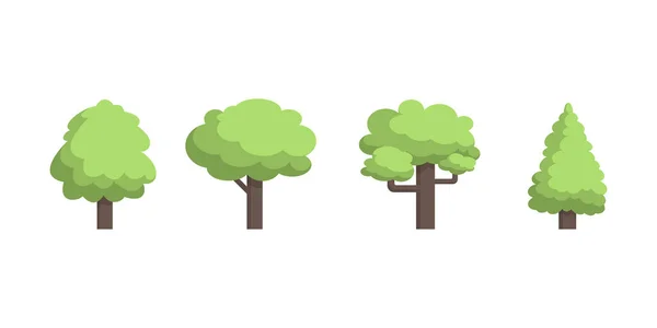 Zbiór Wektorowych Ilustracji Drzew Może Służyć Zilustrowania Każdej Natury Lub — Wektor stockowy