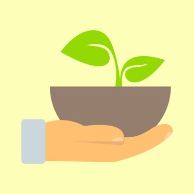 Düz biçimde çevresel korunmanın vektör illüstrasyonu