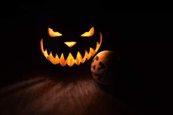 Two pumpkins on Halloween — Stock Photo, Image