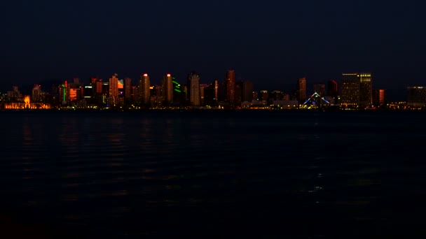 San Diego Skyline bei Nacht — Stockvideo