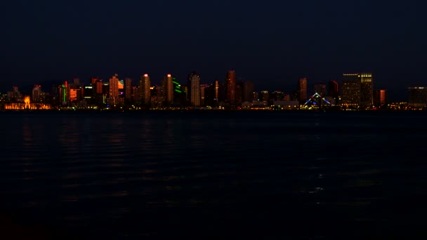 San diego skyline in de nacht — Stockvideo