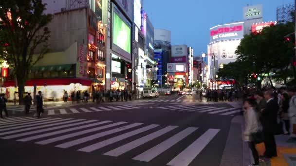 Tokyo, Japan - ca. 2013: Zeitraffer einer sehr belebten Straße in Japan — Stockvideo