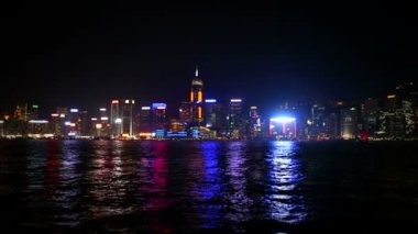 Hong Kong manzarası, gece pan