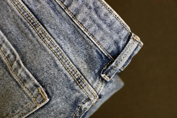 Close Belt Blue Jeans — Stock Photo, Image