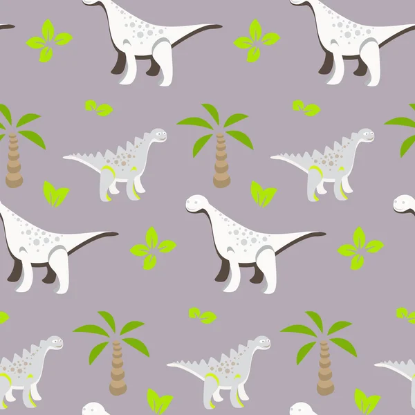 Dinosaurier-Kind nahtloses Vektormuster für Textildruck. — Stockvektor