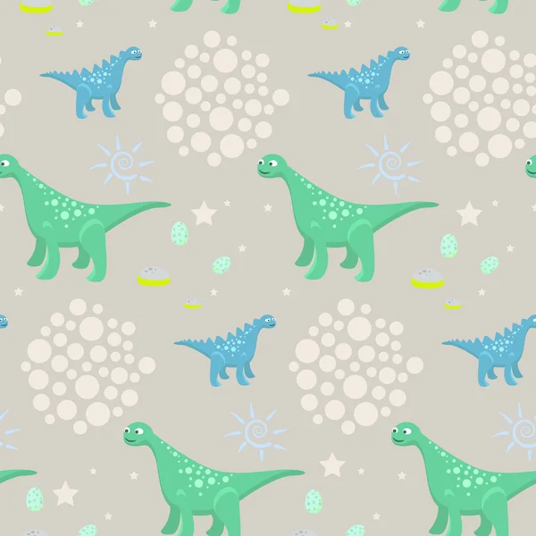 Dinosaurus dítě bezešvá vektorová vzor pro textilní tisk. — Stockový vektor