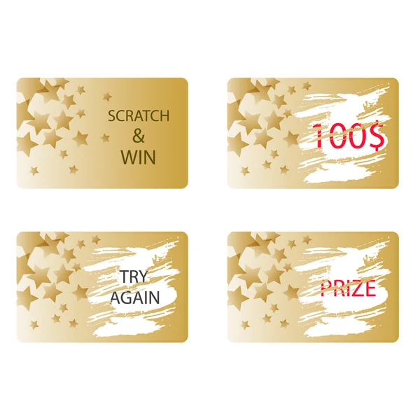 Scratch and win a prize card vector. Royalty Free Stock Illustrations