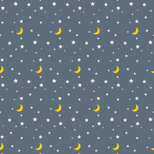 Night sky kid seamless pattern. — Stock Vector