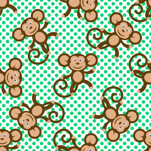 Patrón vectorial inconsútil para niño mono para impresión textil . — Vector de stock