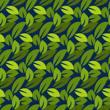 Stilize çizgi film yoğun yeşillik seamless modeli.