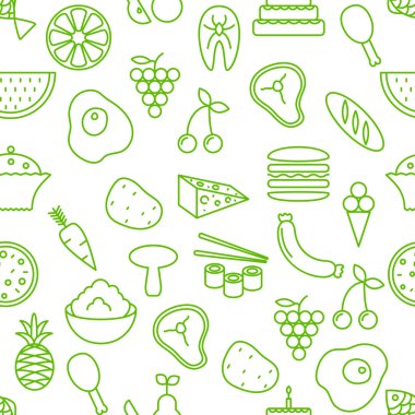 İnce çizgi simgeler seamless modeli.