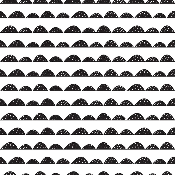 Skandinávský plynulý černobílý vzorek v kreslený styl. — Stockový vektor