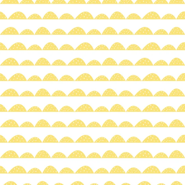 Scandinavische naadloze geel patroon in de hand getekende stijl. — Stockvector