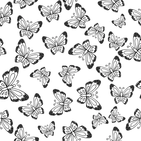 Seamless pattern with hand-drawn insects. — Stock Vector