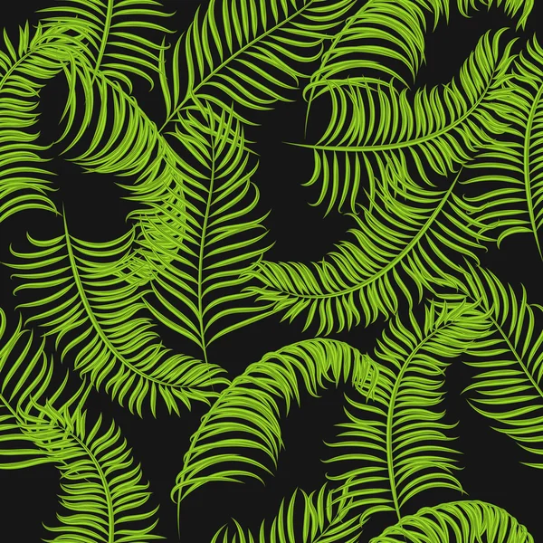 Tropikalne dżungli liści palmy wektor wzór. — Wektor stockowy