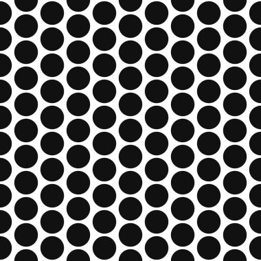 Basit polka nokta şekli siyah ve beyaz dikişsiz desen.