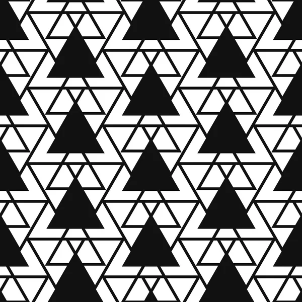 Triangle simple forme de filet noir et blanc motif sans couture . — Image vectorielle