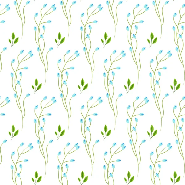Wilde feine blaue Blume Frühling Feld nahtlose Muster. — Stockvektor