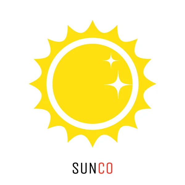 Yellow sun vector icon logo design concept. — Stock Vector