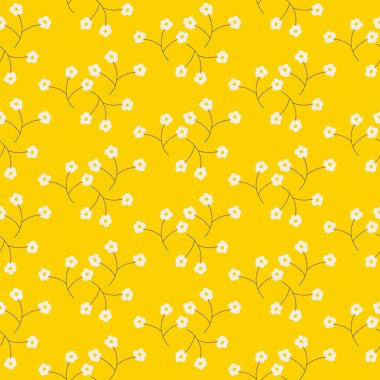 Vahşi çiçek ışık ihale beyaz bahar alan seamless modeli.