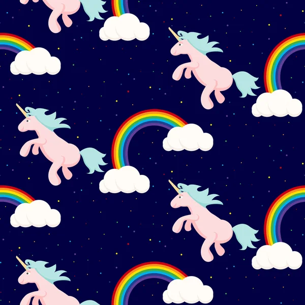 Cute unicorn child seamless pattern. — Stock Vector