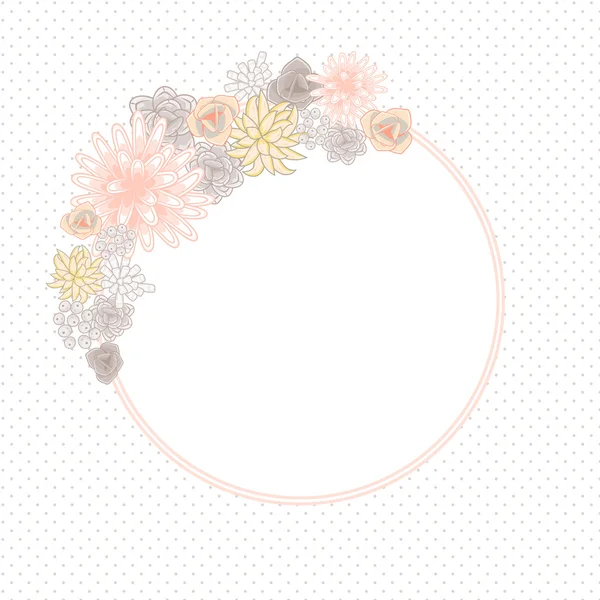 Flower round circle card template vector. — Stock vektor