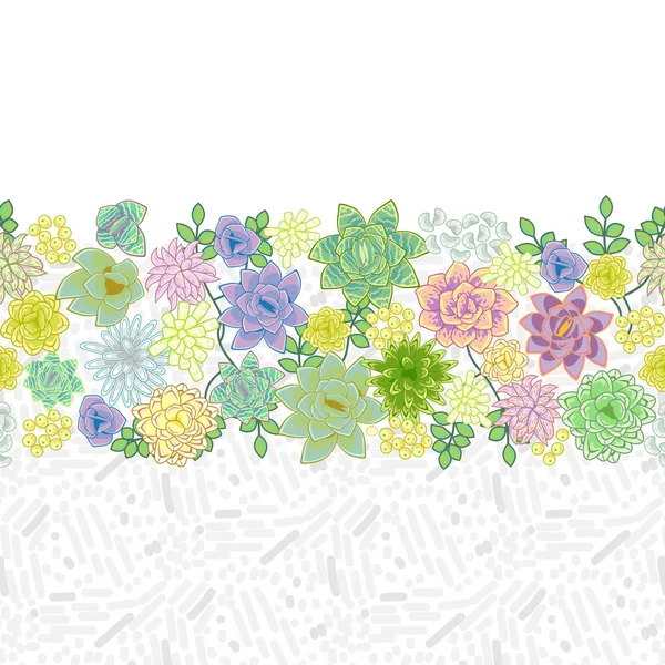 Saftige Garten Border Card Design. — Stockvektor