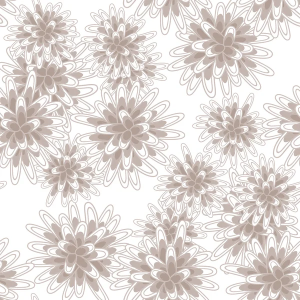 Mums bloemen of chrysant naadloze roze patroon. — Stockvector