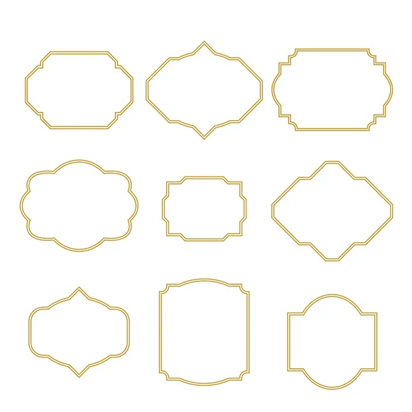 Borda de ouro branco quadro vazio definido para cartões . —  Vetores de Stock