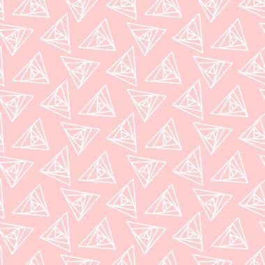 Hafif pembe üçgen geometrik desen.