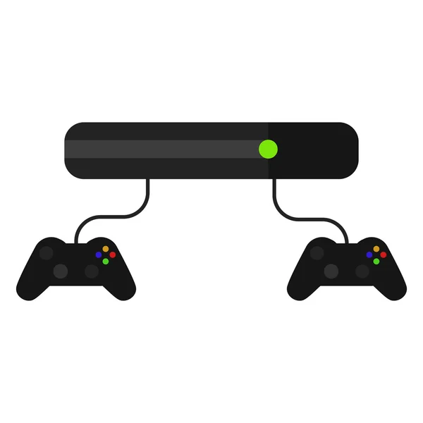 Videogame console with joysticks isolated on white. — Stock Vector