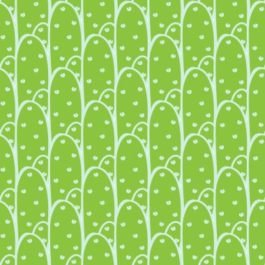 Yeşil kaktüsler vektör seamless modeli.