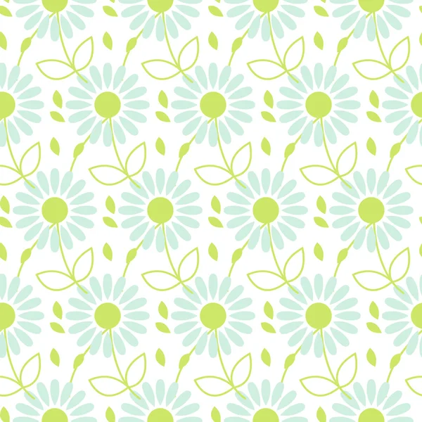 Daisy chamomile vector seamless pattern. — Stock Vector