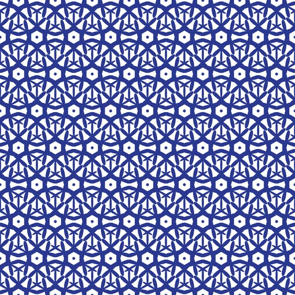 Blau-weißes marokkanisches nahtloses Muster. — Stockvektor