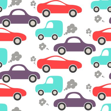 Araba şirin bebek vektör seamless modeli.