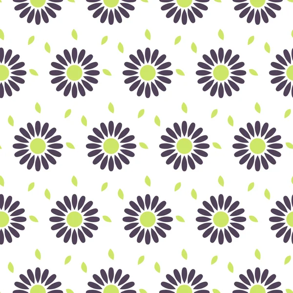 Daisy camomila vector patrón sin costuras . — Vector de stock