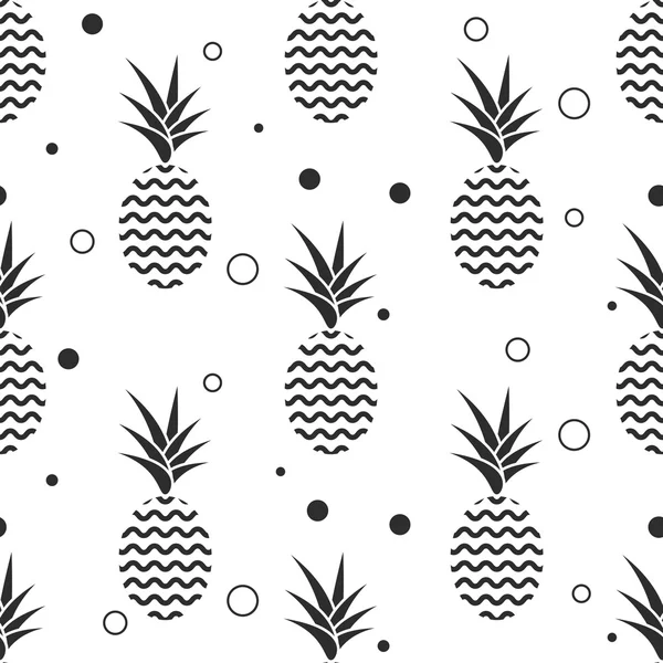 Ananas enkel vetor sömlös bakgrund. Textila mönster. — Stock vektor