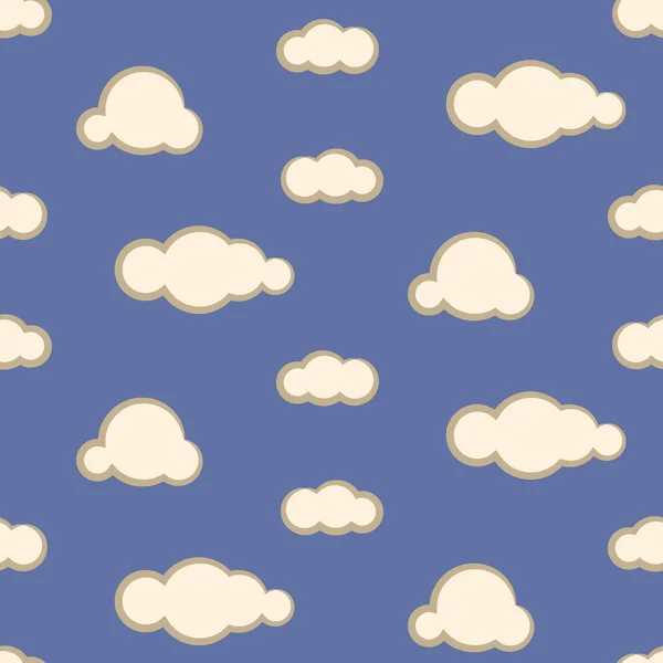 밤 하늘 구름 원활한 벡터 패턴. — 스톡 벡터