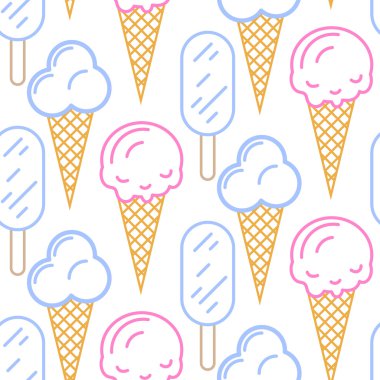 Dondurma vektör seamless modeli. Yaz koleksiyonu.
